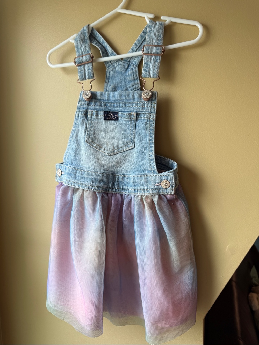 🌈 Vintage Y2K Jordache Denim Tulle Jumper Dress 4T